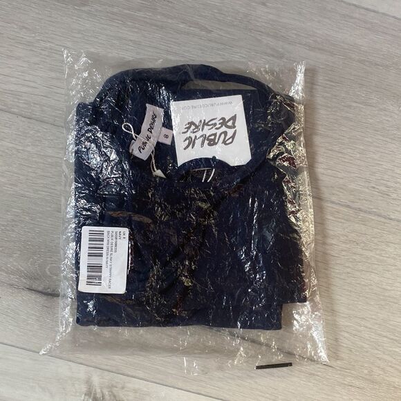 Public Desire slinky strappy racer back double layer mini dress in navy Size 4‎ - Picture 5 of 7